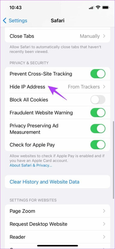 Select Hide IP Address