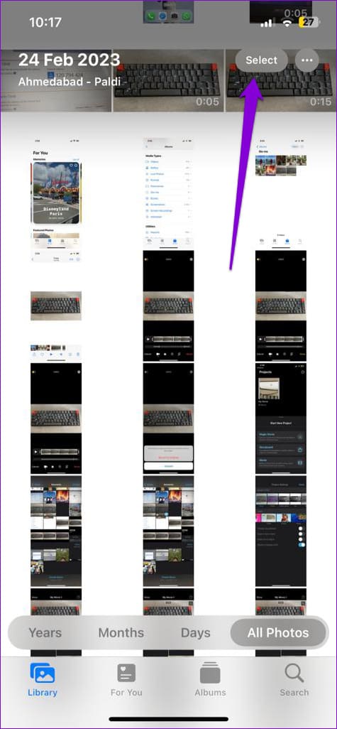 Select Photos in Apple Photos App