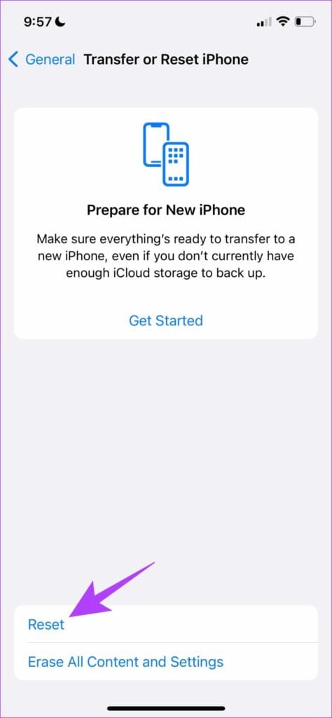 Select Reset