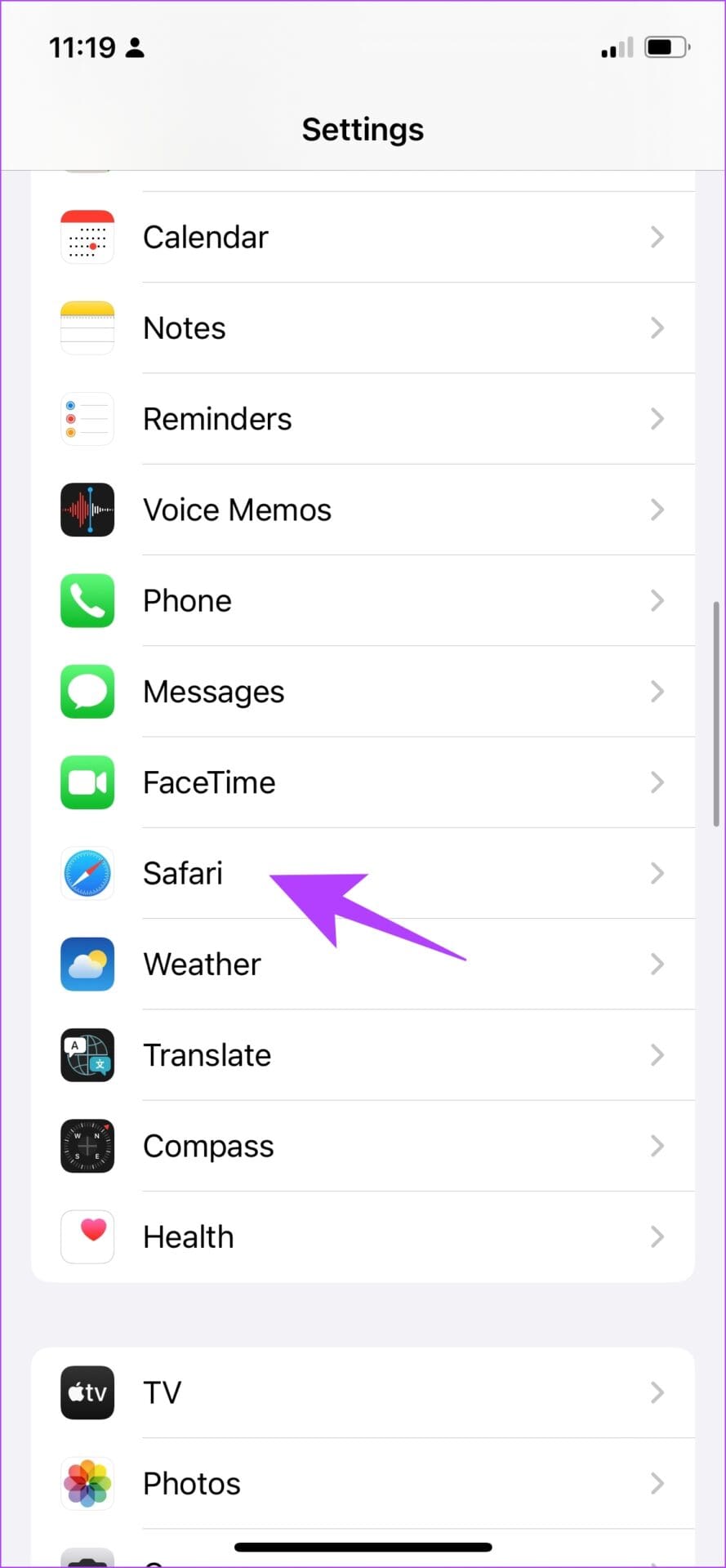 Select Safari