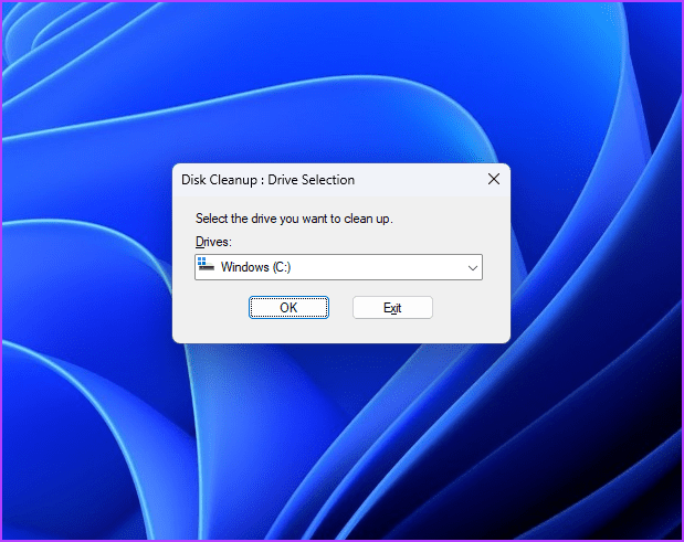 Selecting Drive in Disk Cleanup Tool