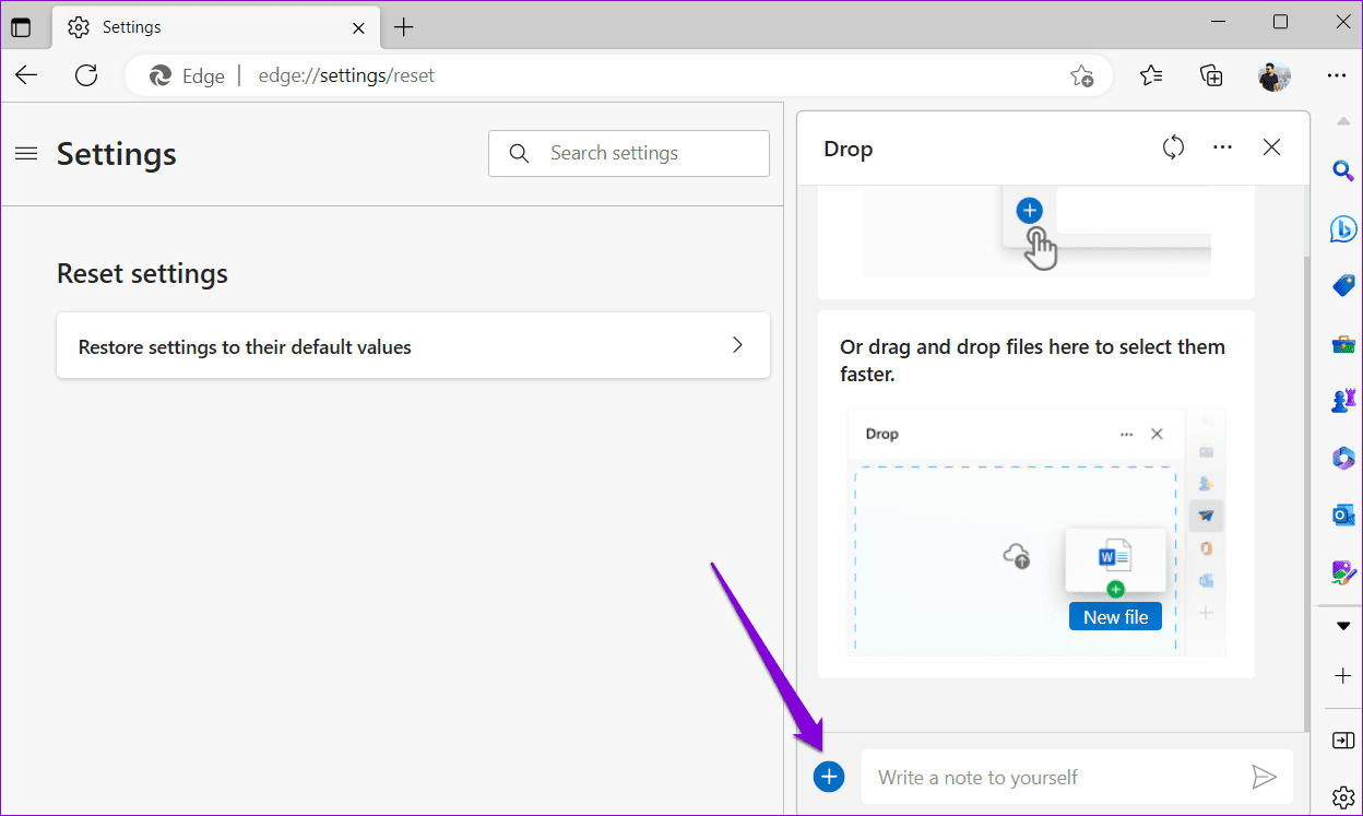 Send Files via the Drop Feature in Microsoft Edge