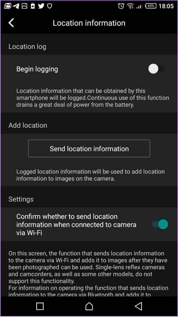 Send Loation Information