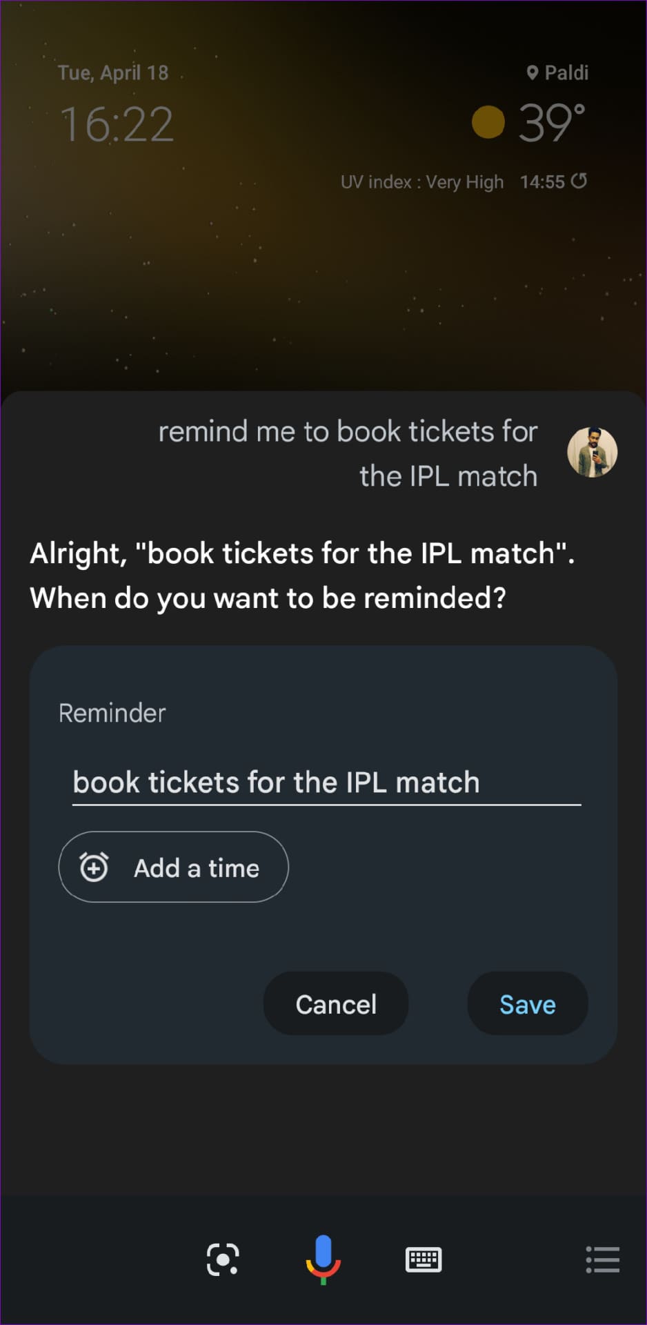 Specify Date and Time for Reminder to Google Assistant