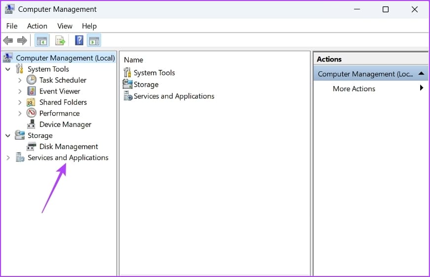 Services and Applications in Computer management command