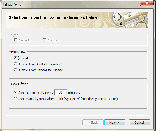 Set Sync Preferences