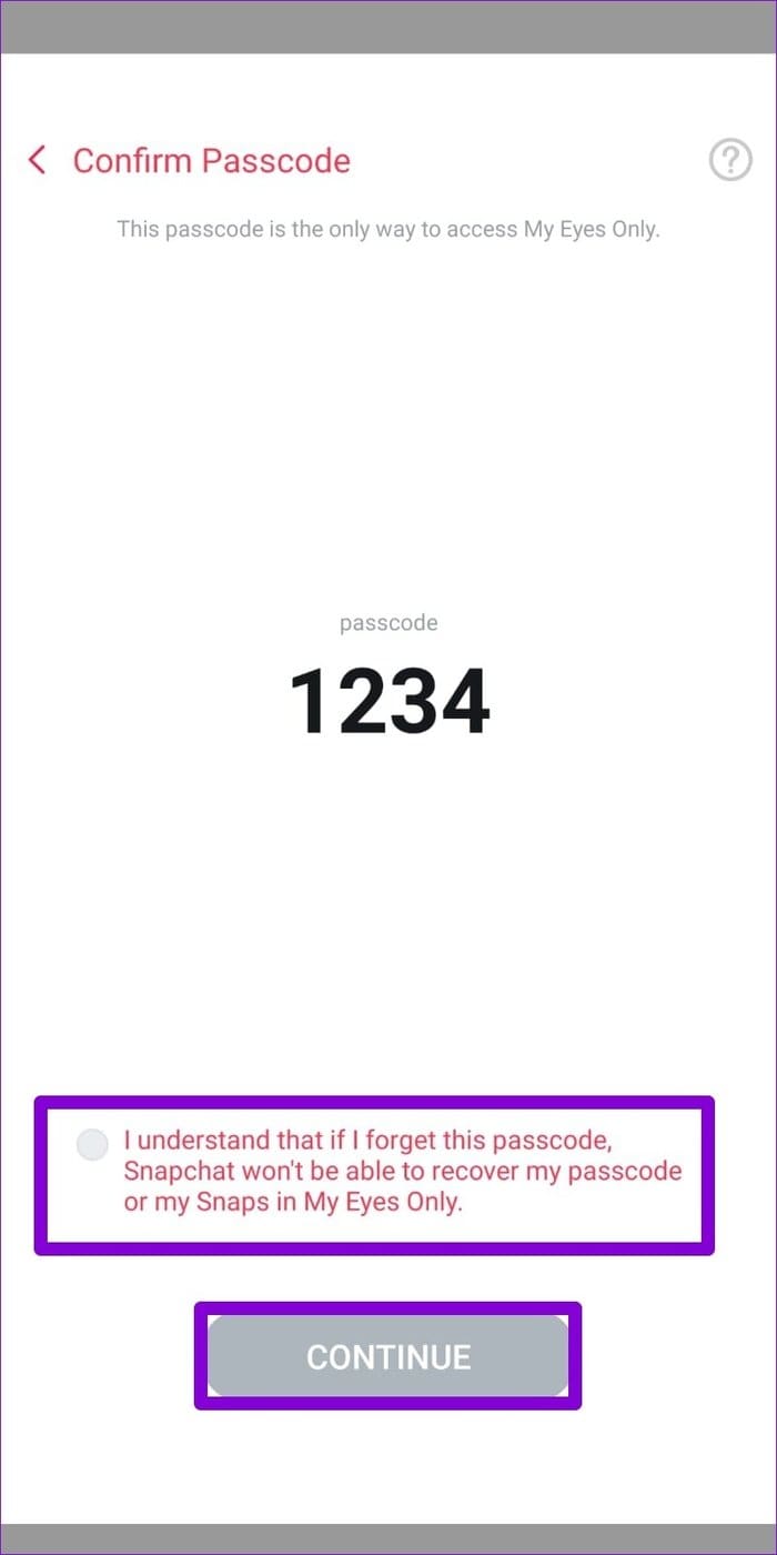Set Up Snapchat Passcode