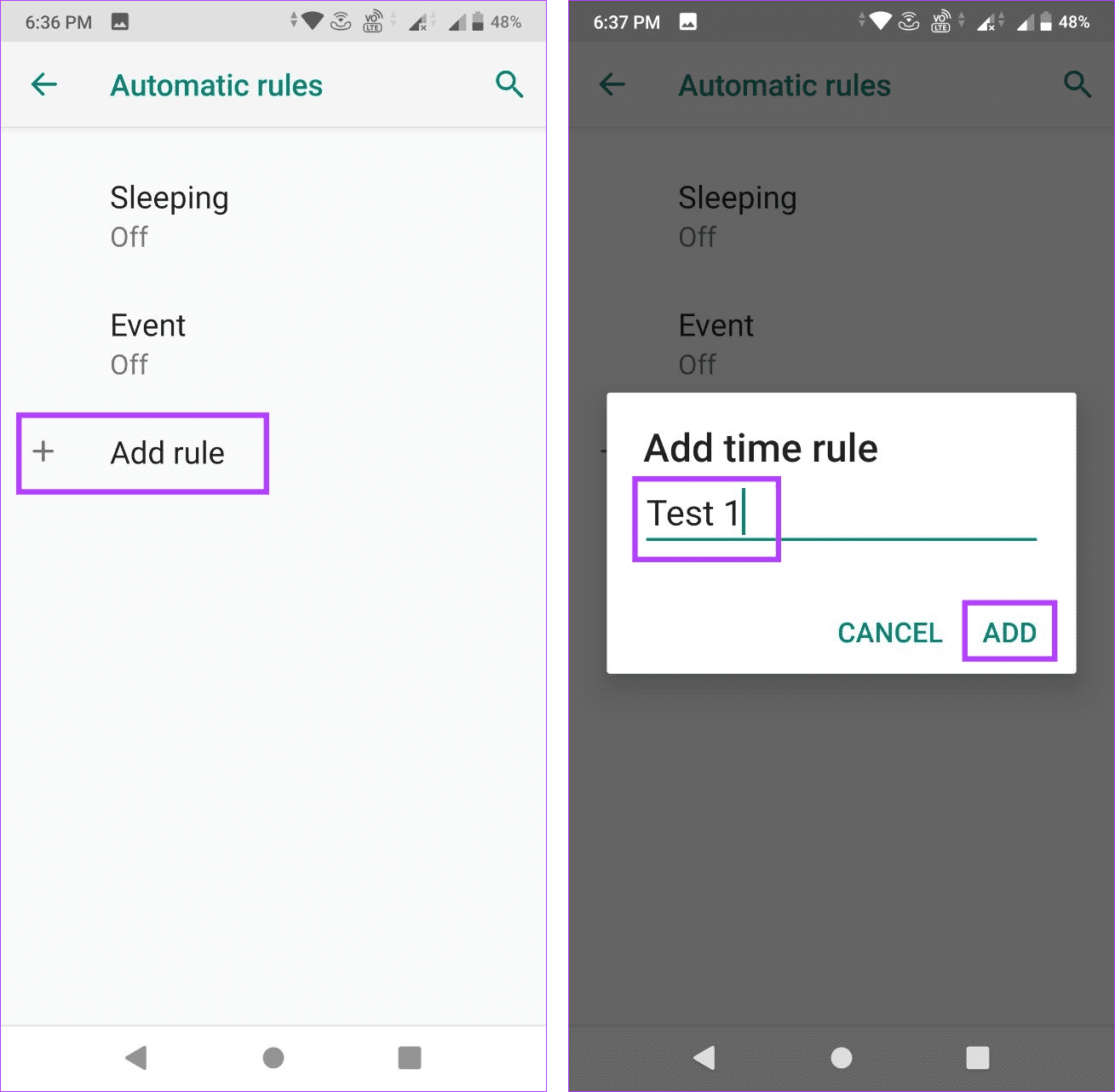 Create custom DND schedule
