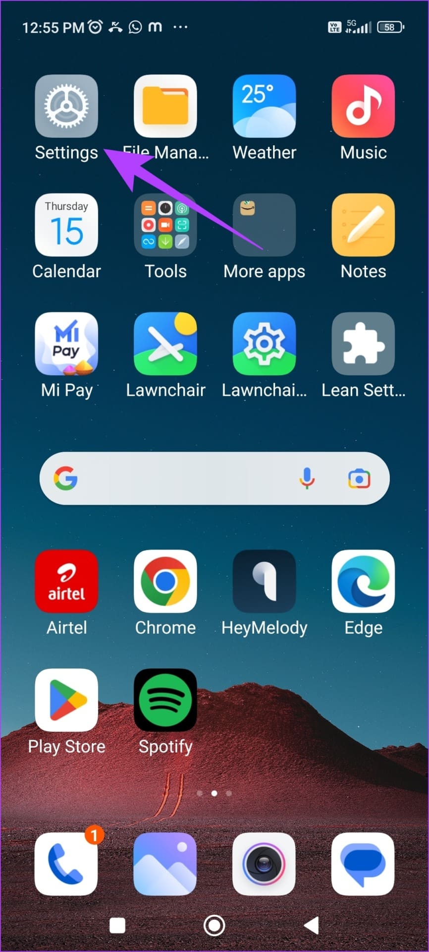 Setting android