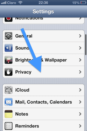 Settings Privacy
