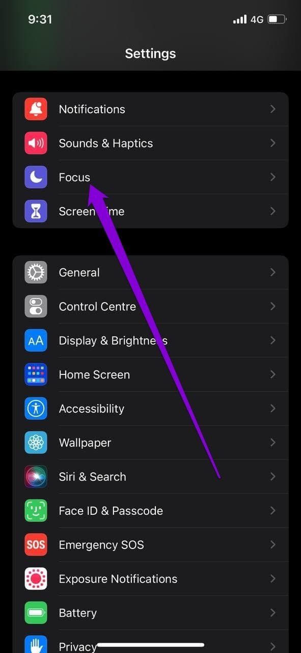 Settings on i Phone