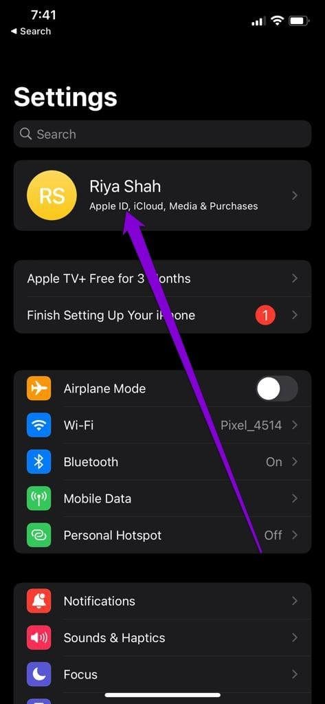 Settings on i Phone