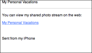 Shared Photo Stream Invitation
