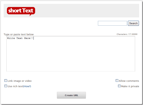 Short Text Interface