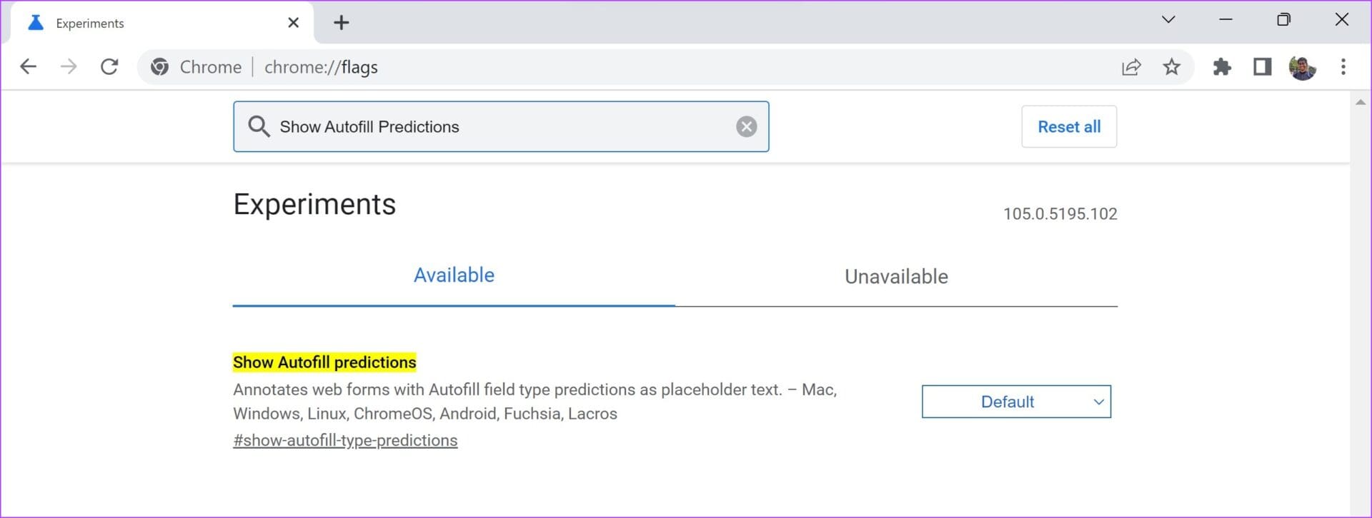 Show Autofill Predictions