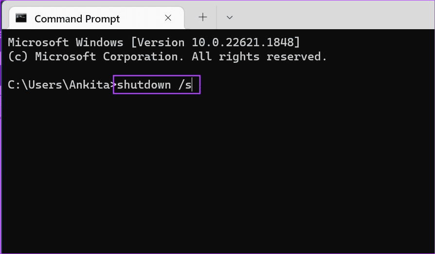 Shut down Windows using Command Prompt