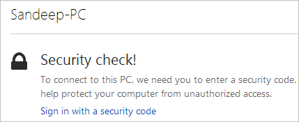Sign In Security Code