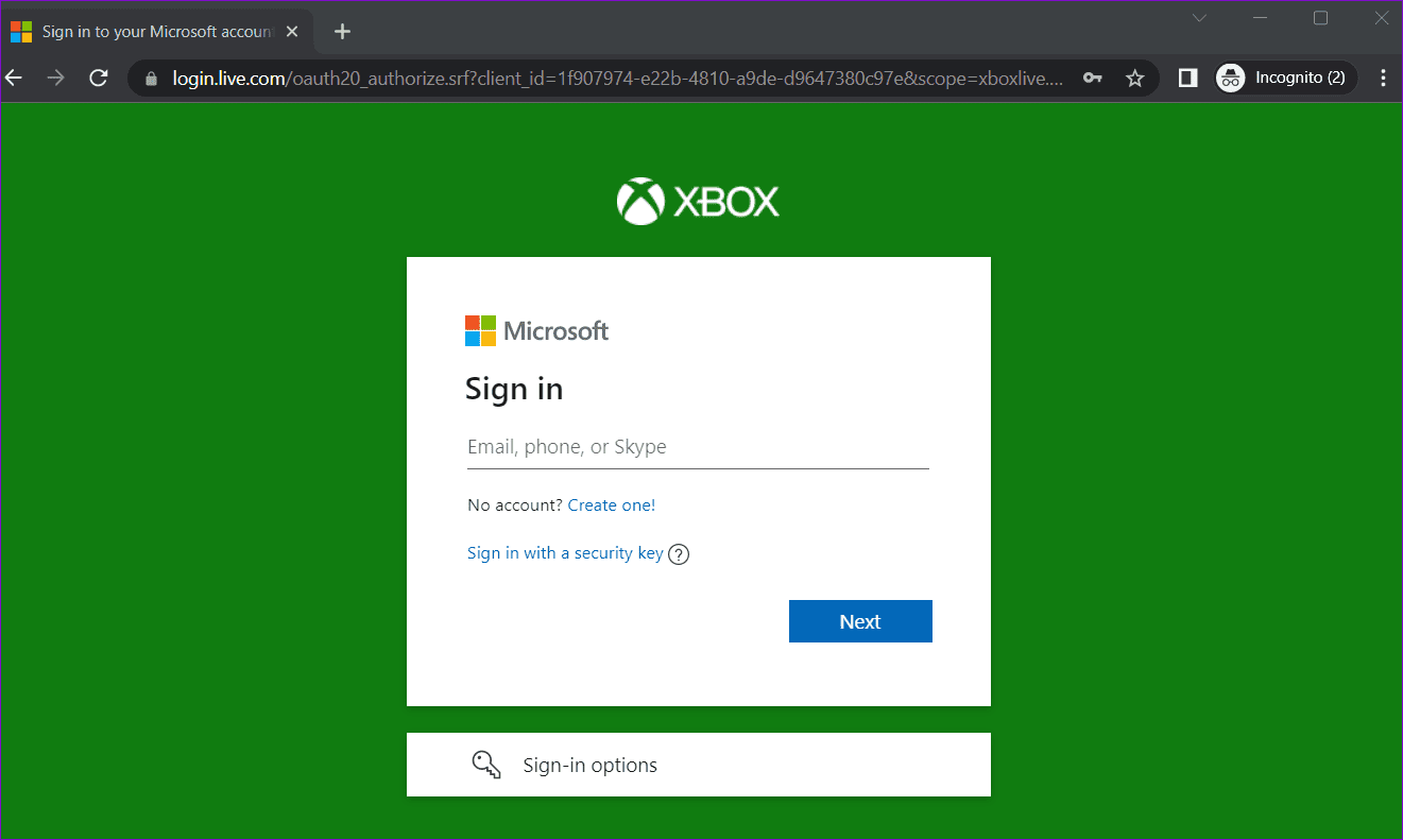 Sign Into Xbox on Web Browser