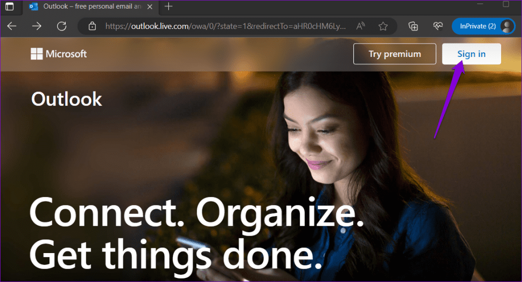 Sign Into the Outlook App