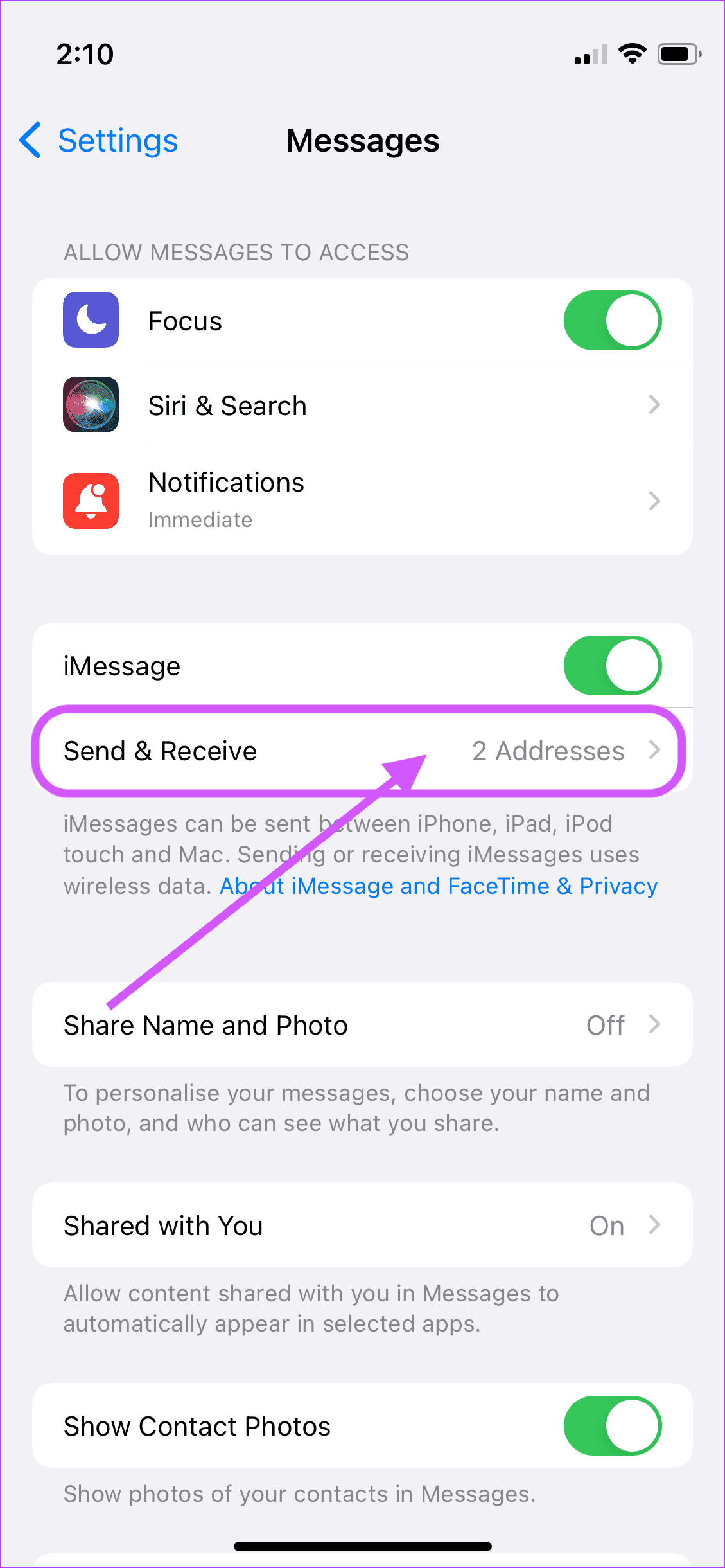 Sign out and sign back into iMessage 2