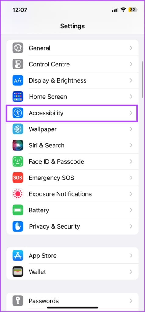 Open Accessibility settings to set up AssistiveTouch