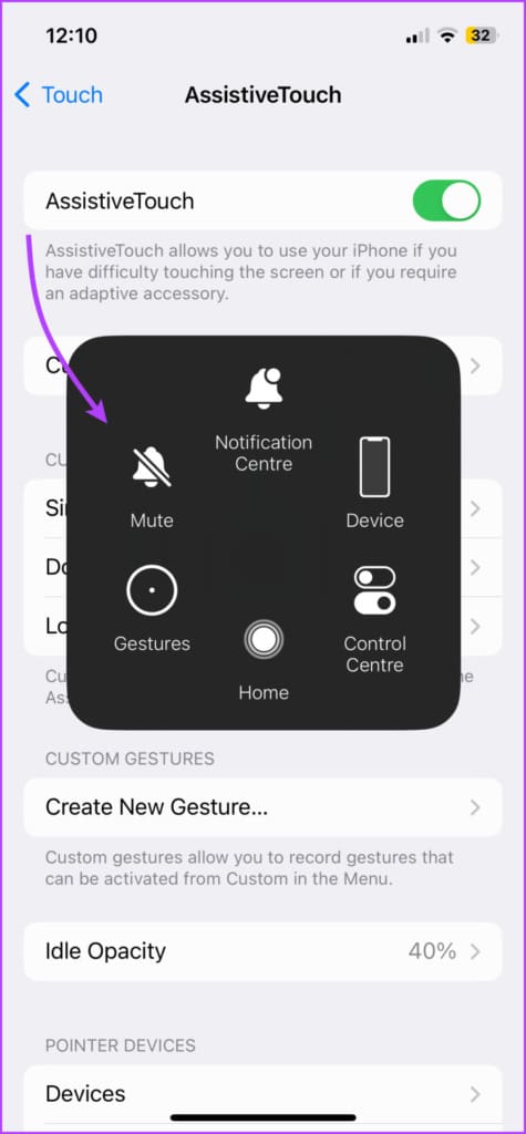 Mute iPhone with AssistiveTouch