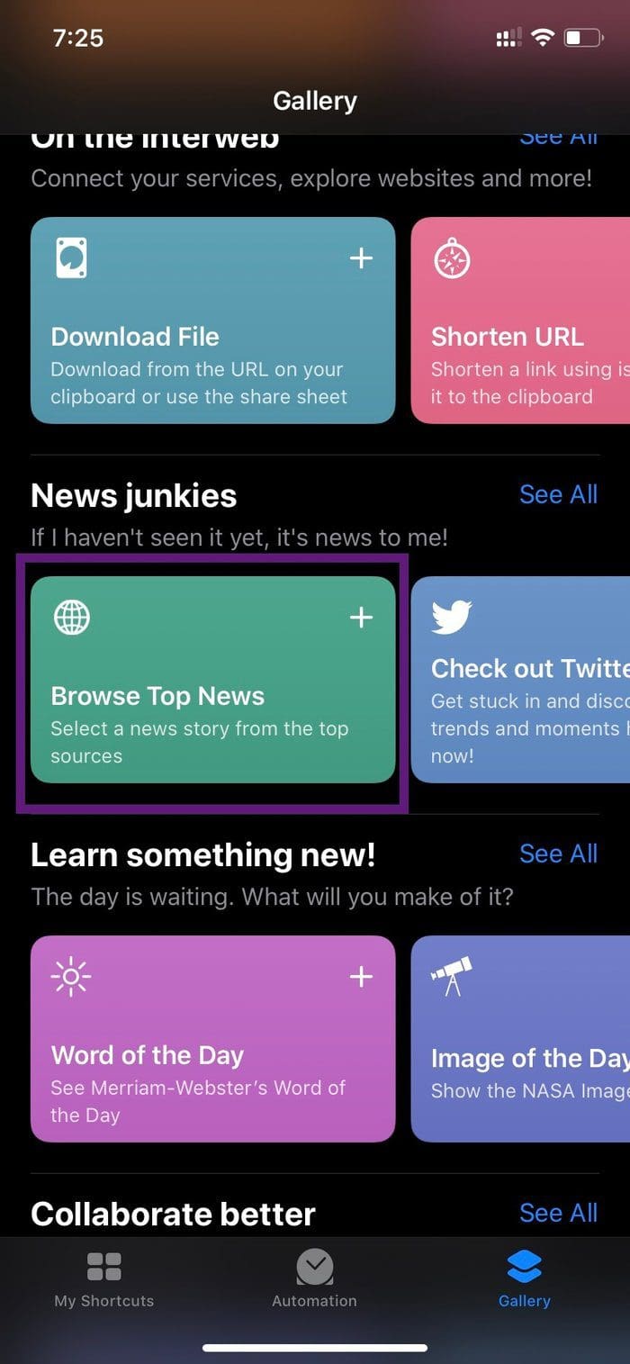 Siri Browse News
