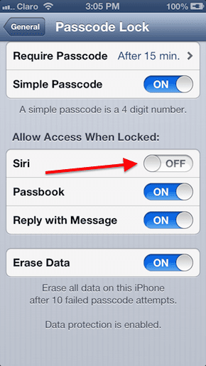 Siri Lock Off