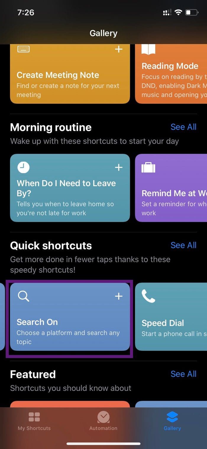 Siri Search On
