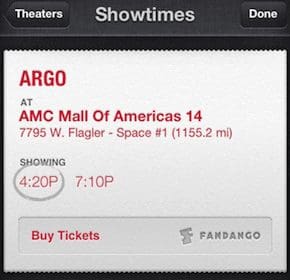 Siri Showtimes