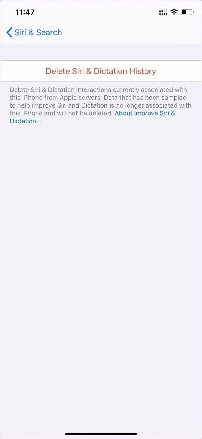 Siri Data Delete
