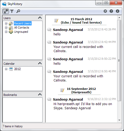 Sky History Interface