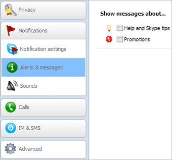 Skype Alerts Messages