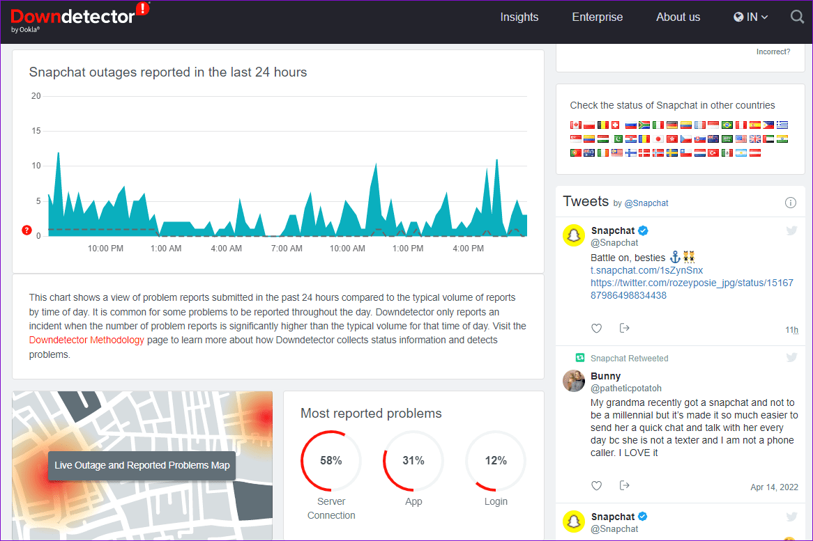 Snapchat Server Status