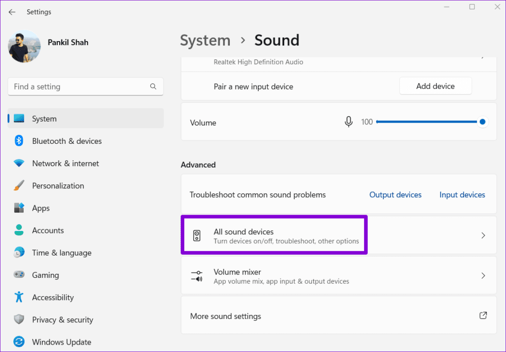Sound Devices on Windows