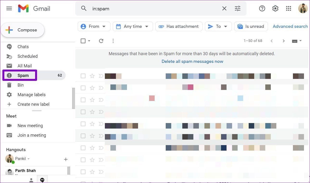Spam Folder in Gmail