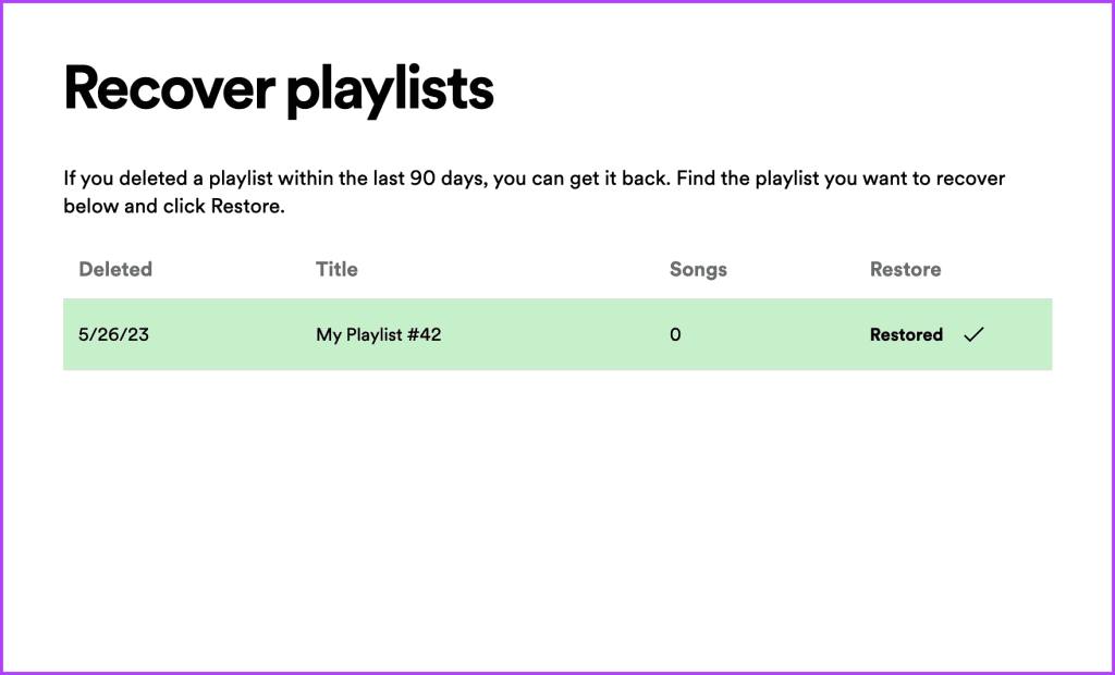 Spotify Delete Playlist Recovered on web