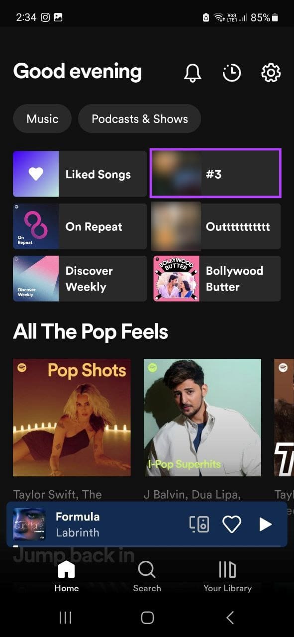 Tap on the relevant playlist