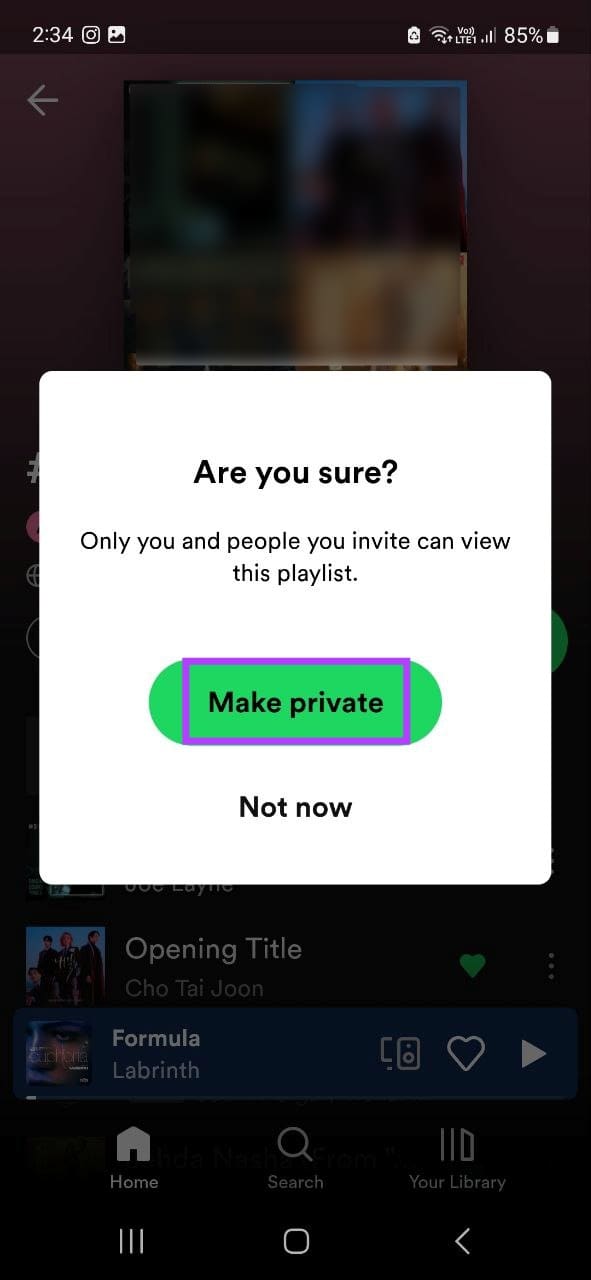 Tap on Make private