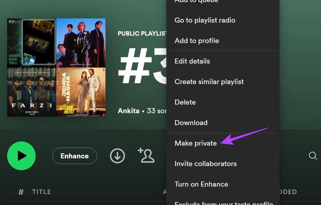 Click on Make private