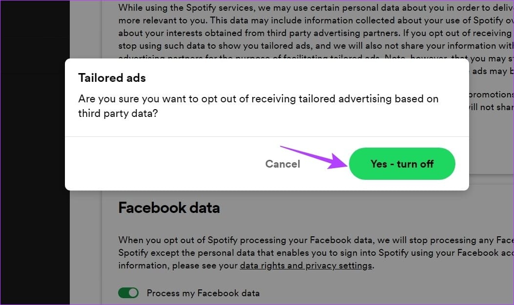 Click on Yes – turn off