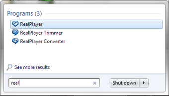 Start Menu Search Real