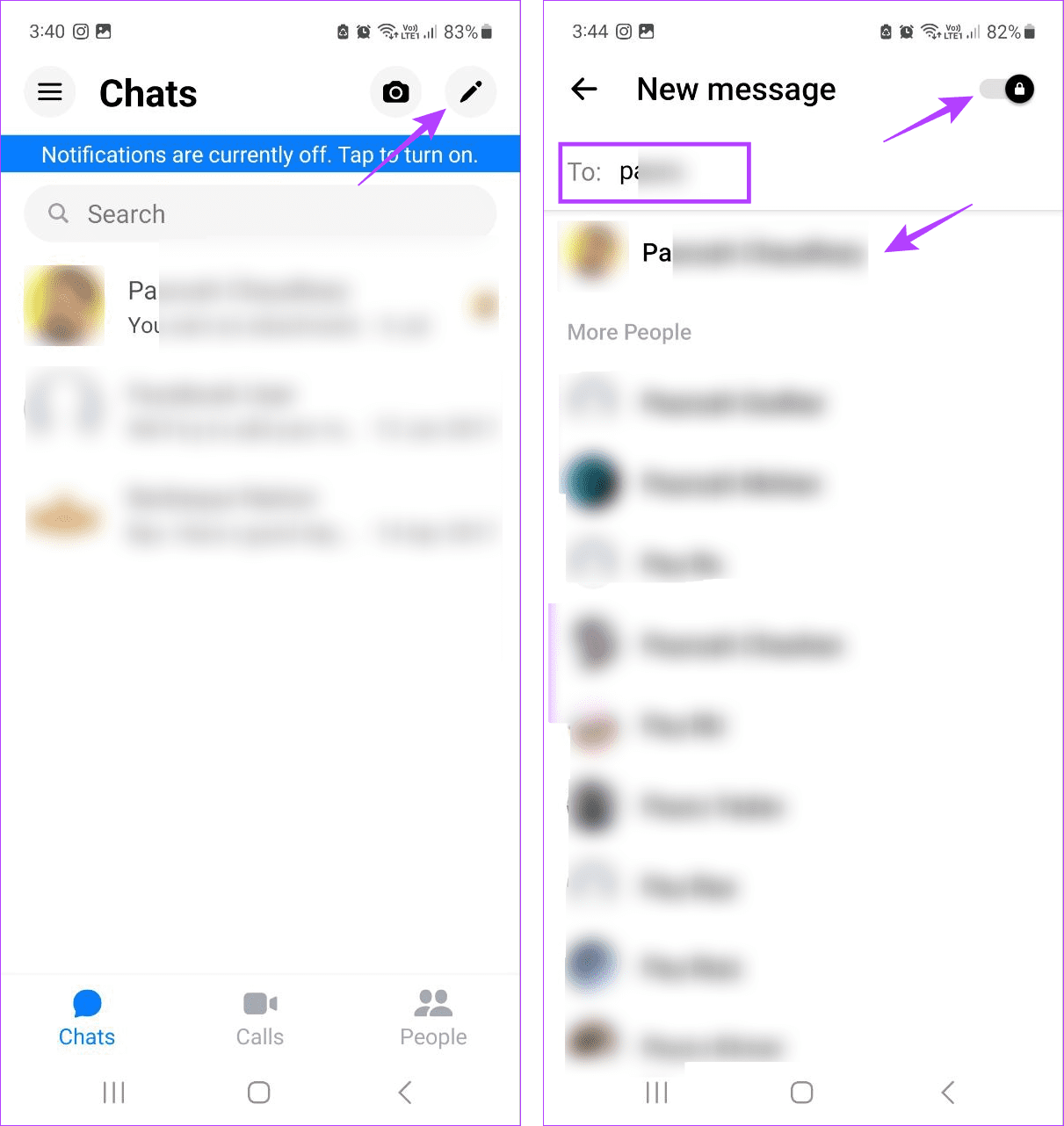 Start Secret Conversation From Search