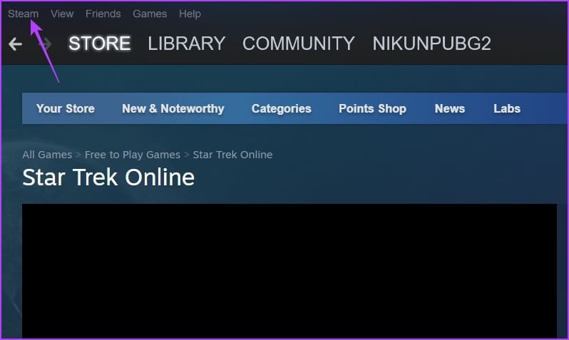 Steam Option on Steam client
