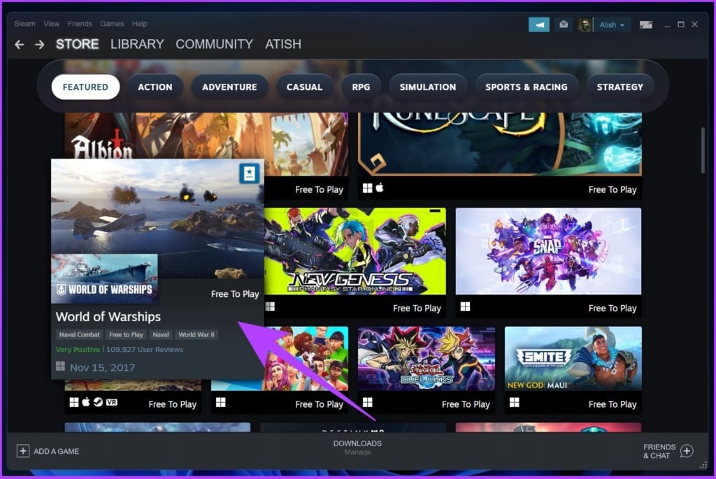 select the game you want to play