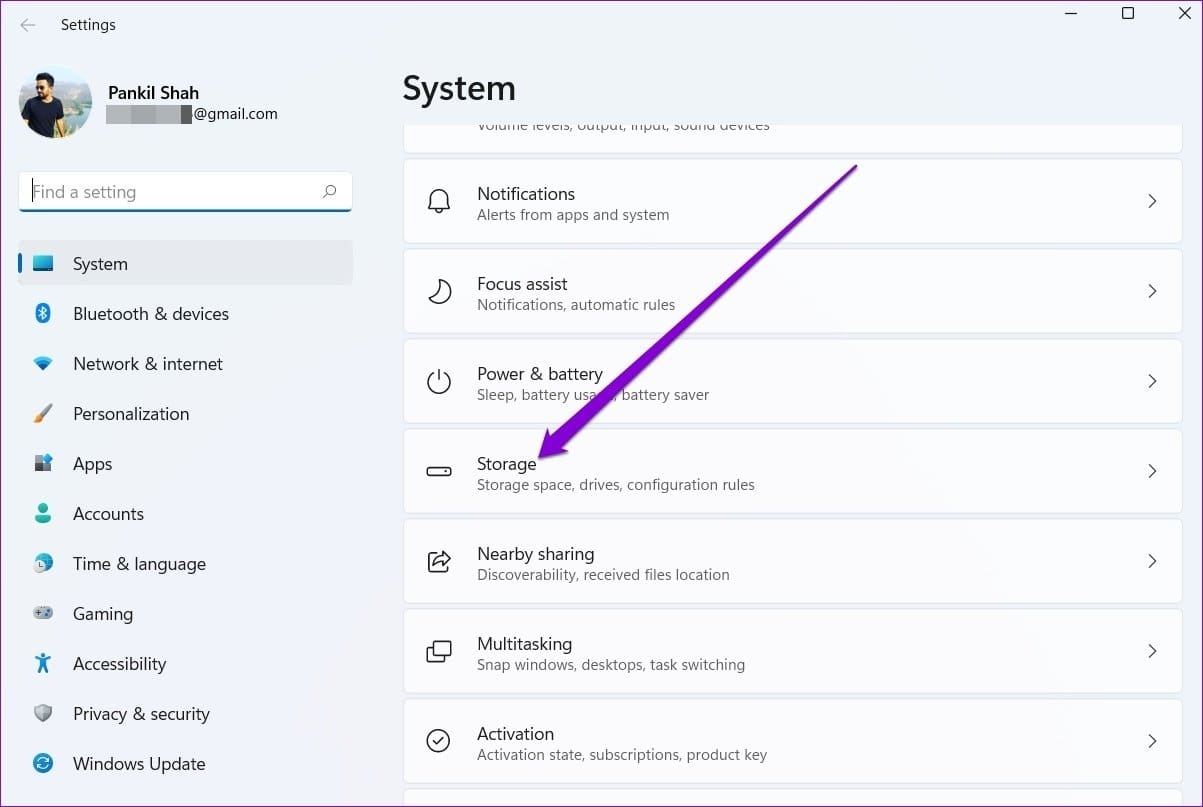 Storage Settings on Windows