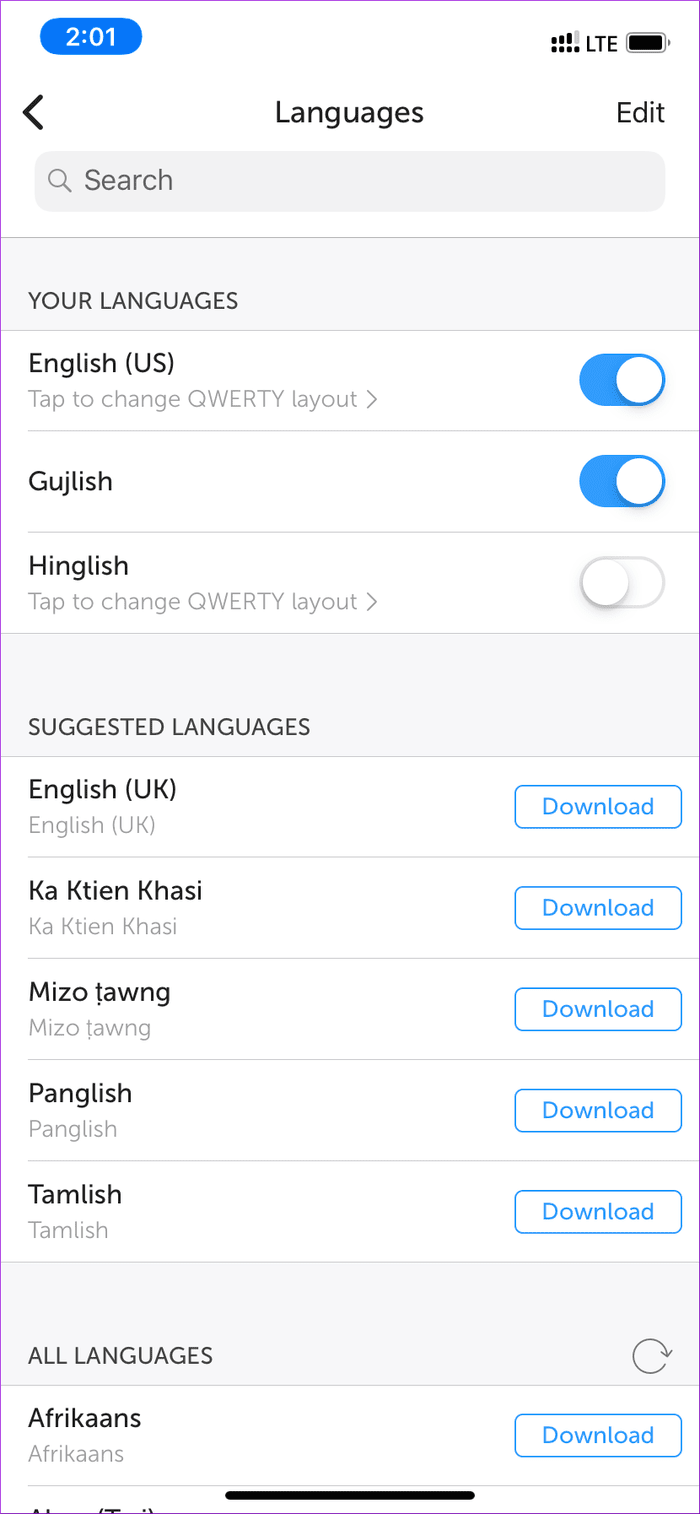 Swiftkey Language