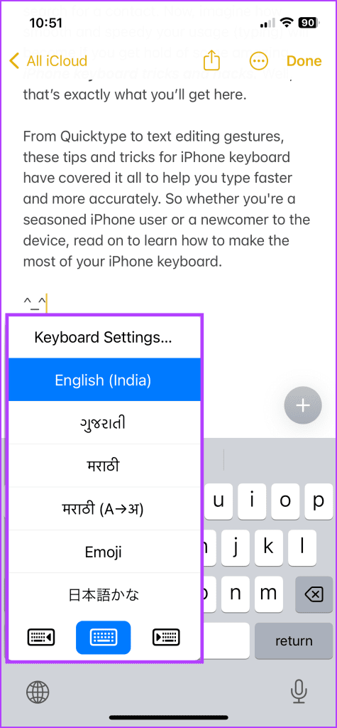 Select the keyboard you prefer