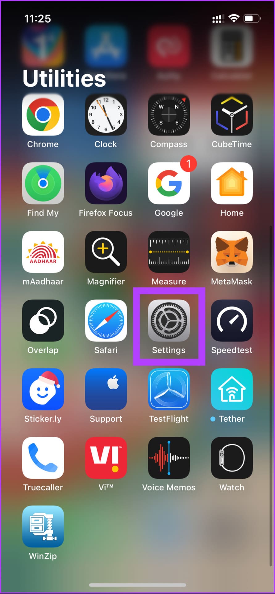 Open your iPhone or iPad settings