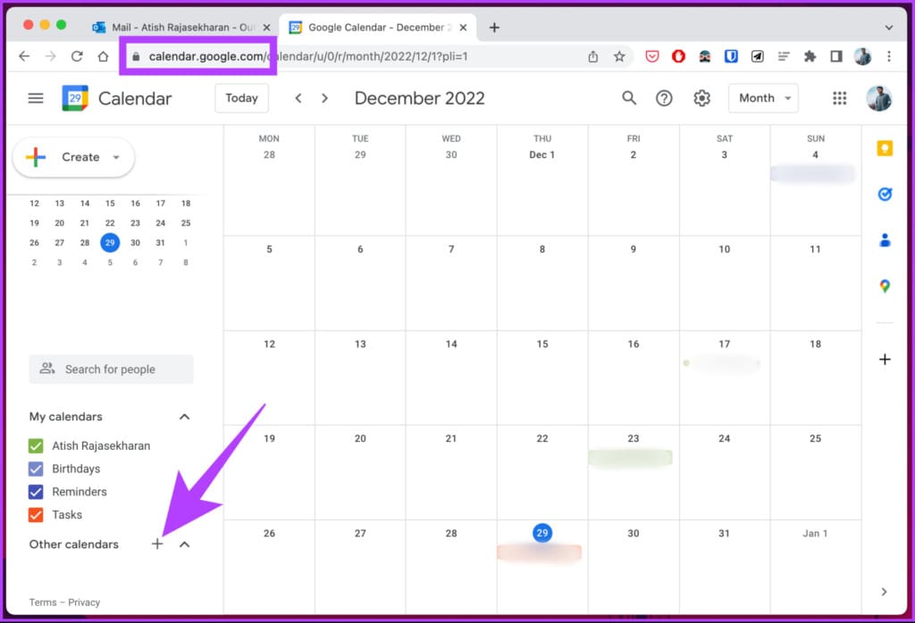 open Google Calendar